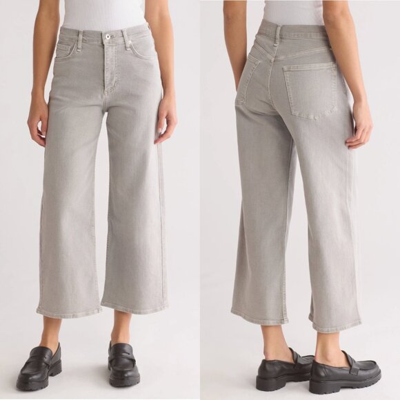 Rag & Bone Grey Andi High Rise Ankle Wide Leg Jeans - Picture 1 of 12